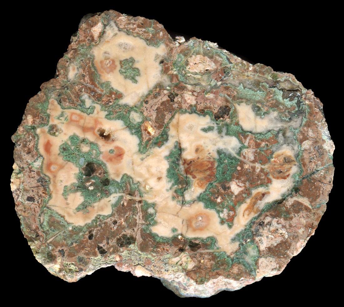 Unusual Mönchstal Thunderegg with Peach-Coloured Fill and Green